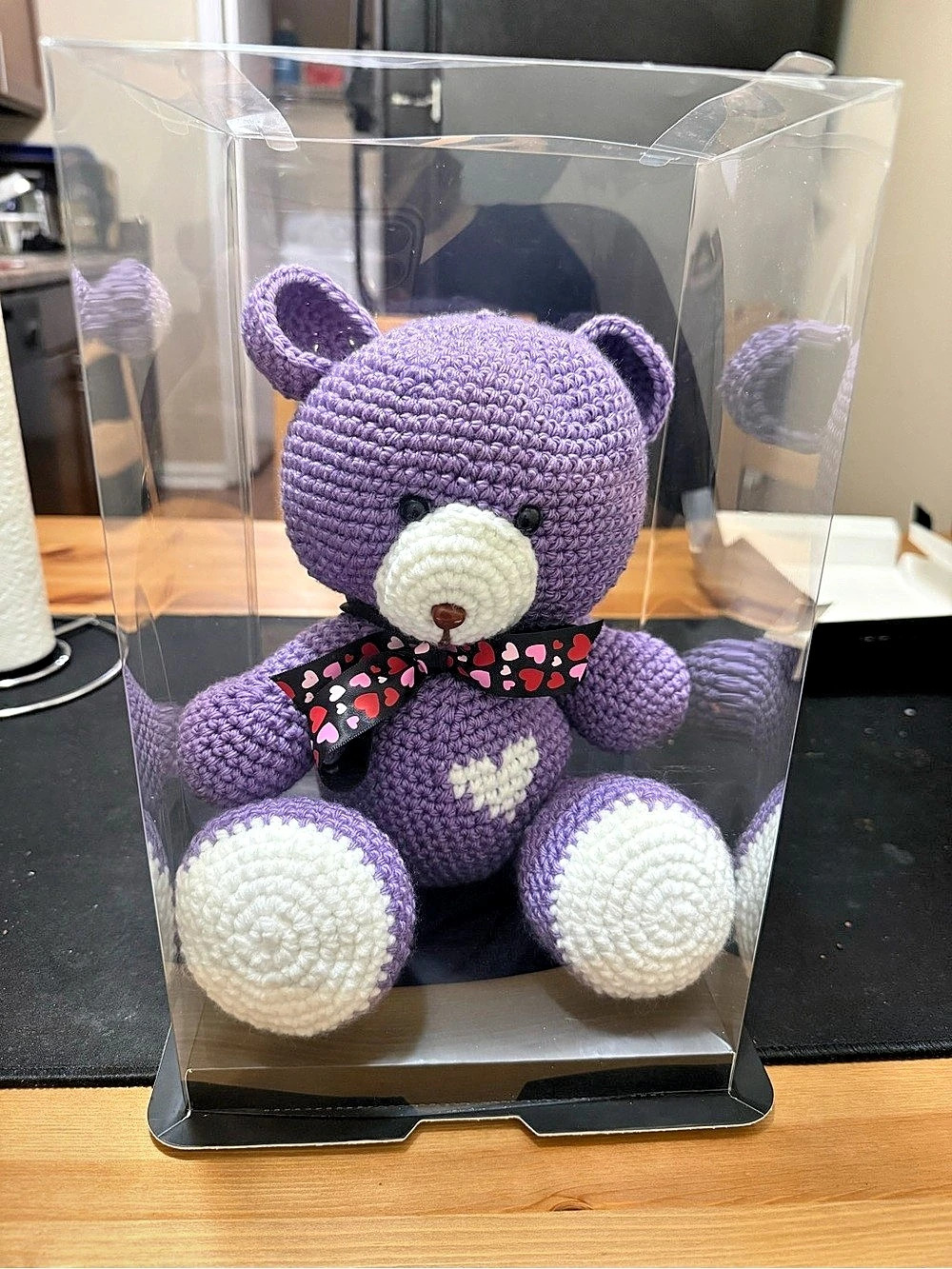Lwbloom Purple Crochet Bear in Display Box